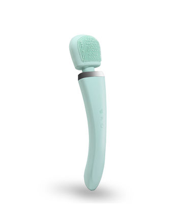 Light Green Ergonomic Handheld Personal Body Massager With Brush