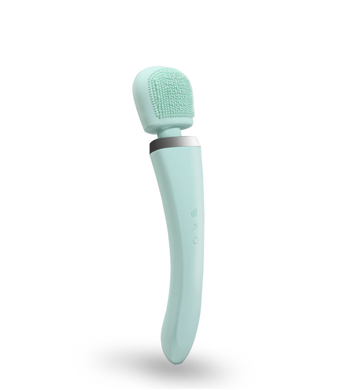 Light Green Ergonomic Handheld Personal Body Massager With Brush