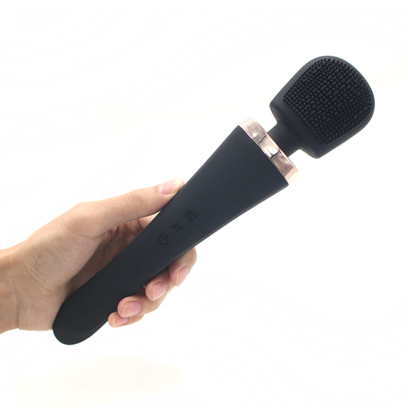 Long Handle Vibrating Silicone Facial Cleansing Brush 8 Speed 20 Frequencies